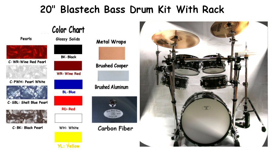 Blastech Drum Set with Rack & 20" Bass Drum